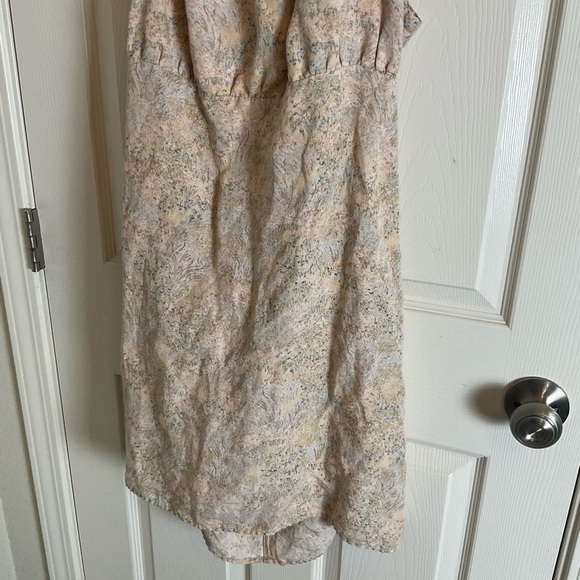 H&M Tie Back Adjustable Floral Dress Size Large linen blend - Picture 4 of 10